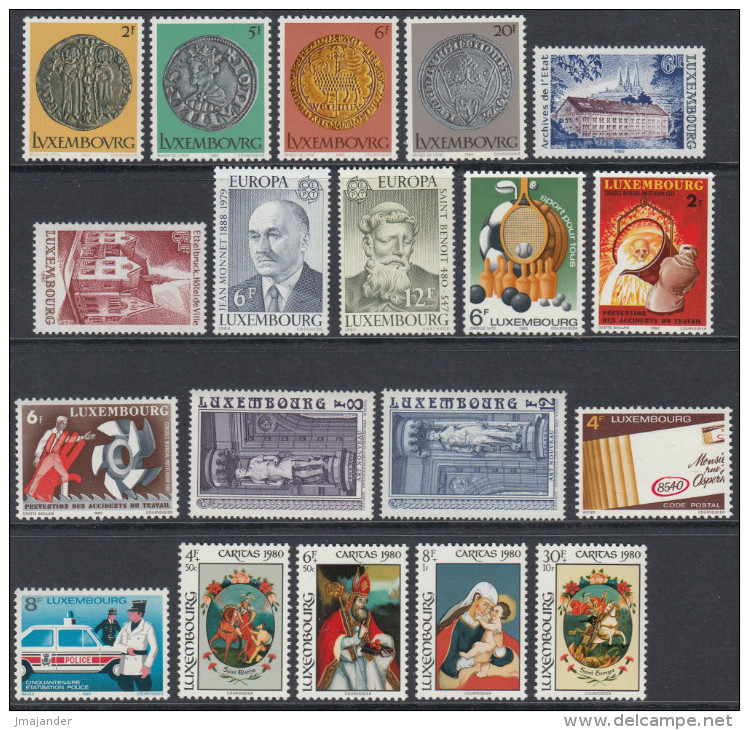 Luxembourg 1980 Complete Year Set Of 19 Stamps. Mi 1003-1021 MNH - Années Complètes