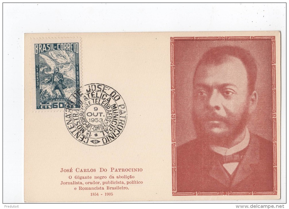 CARTE MAXIMUM - BRESIL - N°549 - José Carlos Do Patrecinio - 1953 - Tarjetas – Máxima