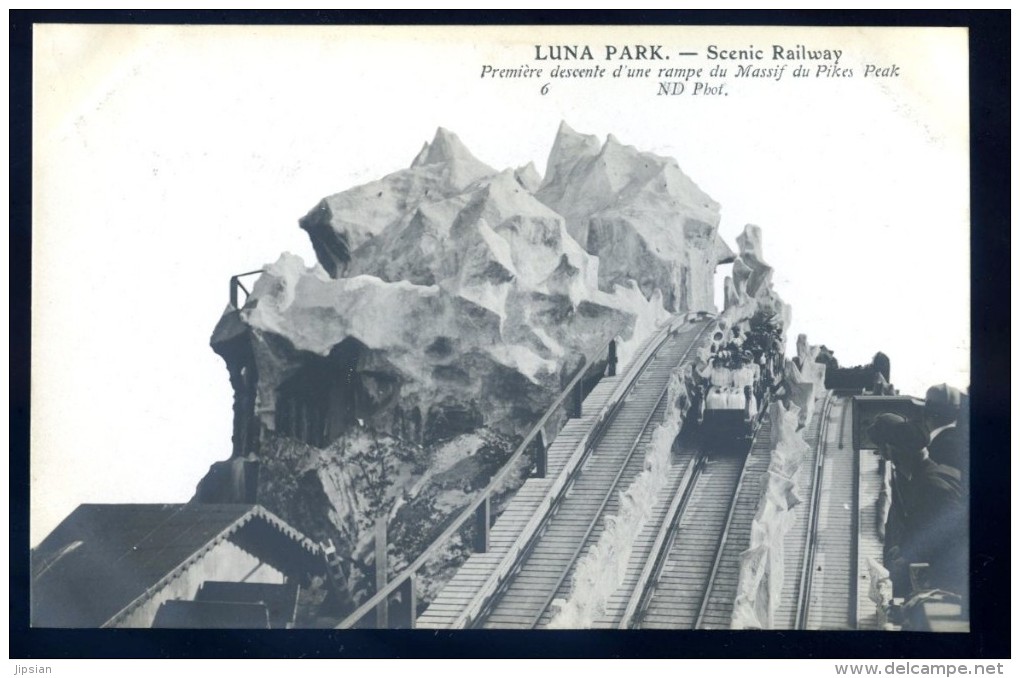 Cpa Du  75 Paris 17è Luna Park Scenic Railway Première Descente Rampe Massif Pikes Peak  LIOB12 - Paris (17)