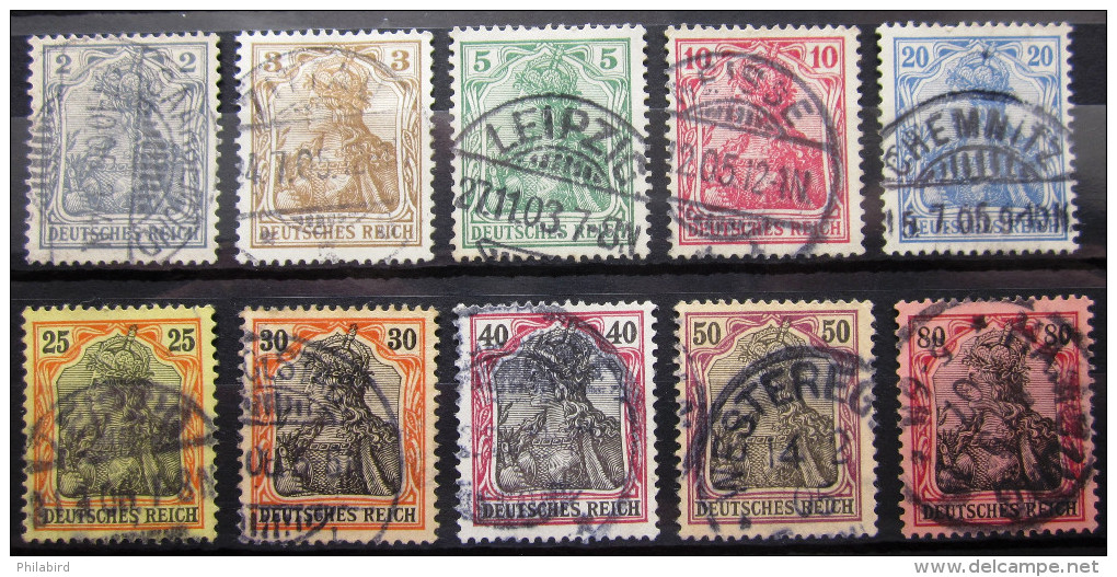 ALLEMAGNE EMPIRE                 N° 66/75                 OBLITERE - Used Stamps