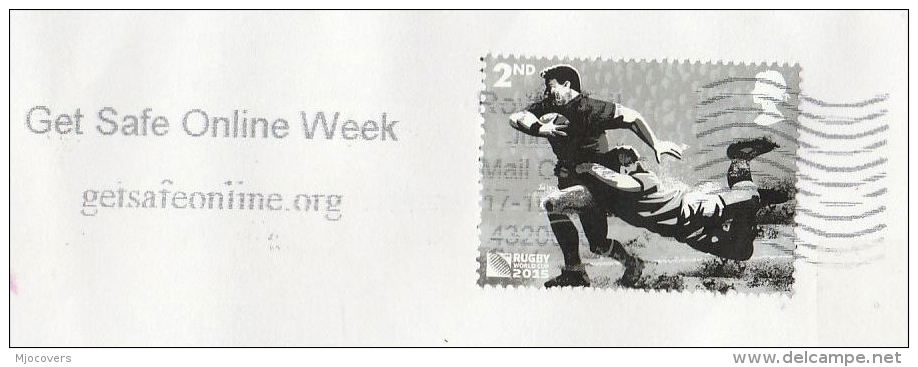 2015 COVER Slogan GET SAFE ONLINE WEEK  Computing Sport Rugby Stamps Computer - Computers