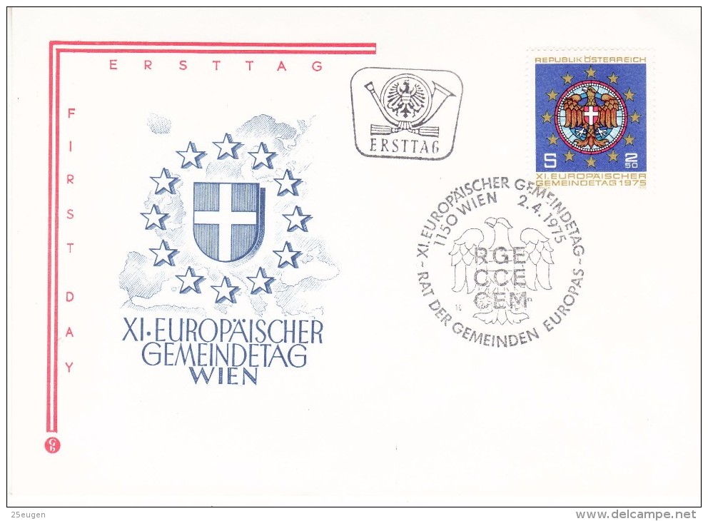 AUSTRIA  1975  EUROPA SYMPATHY ISSUE  FDC - Europäischer Gedanke