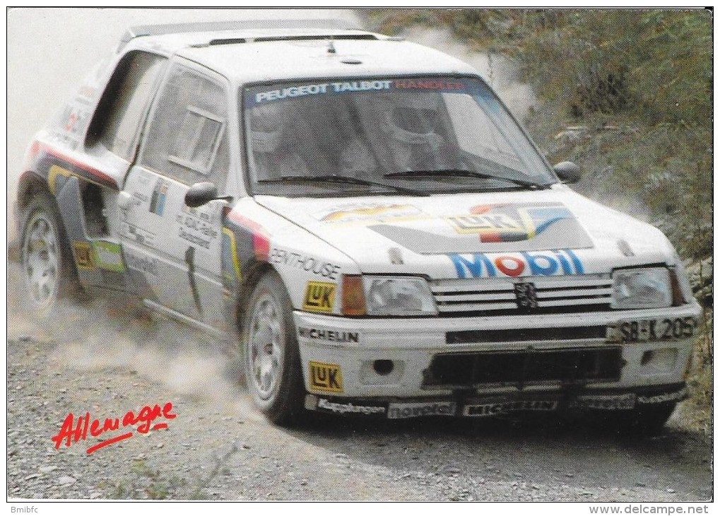 PEUGEOT CHAMPION D'ALLEMAGNE 1.205 Turbo 16 - M. MOUTON / T.HARRYMAN - Rallyes