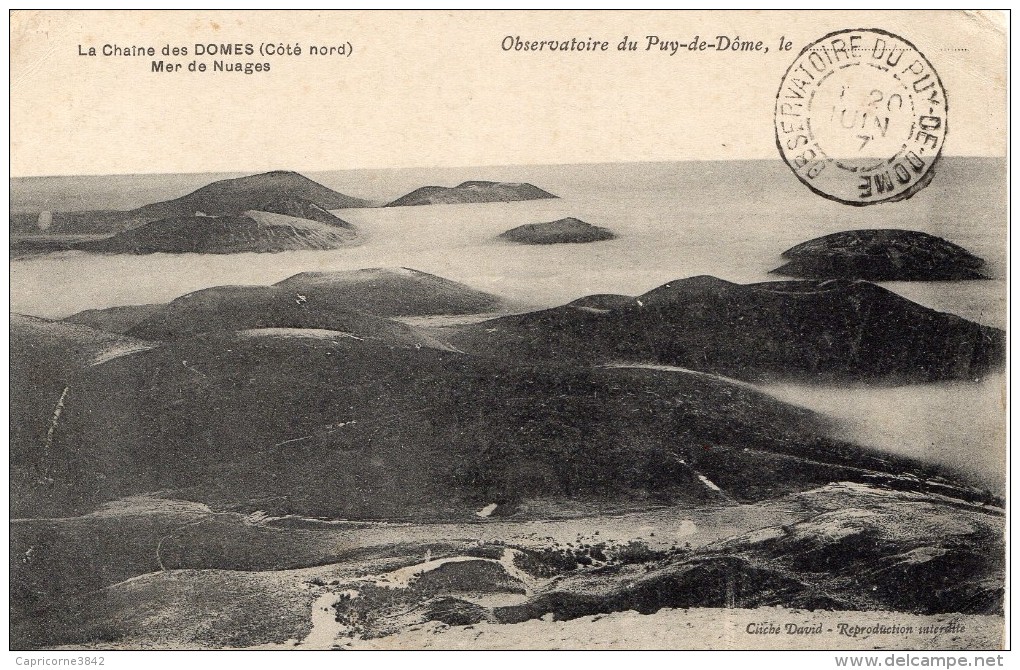 1907-Recette Auxil. Gérance Gratuite - Tad "OBSERVATOIRE DU PUY-DE-DOME" -TP Blanc N°111 - Manual Postmarks