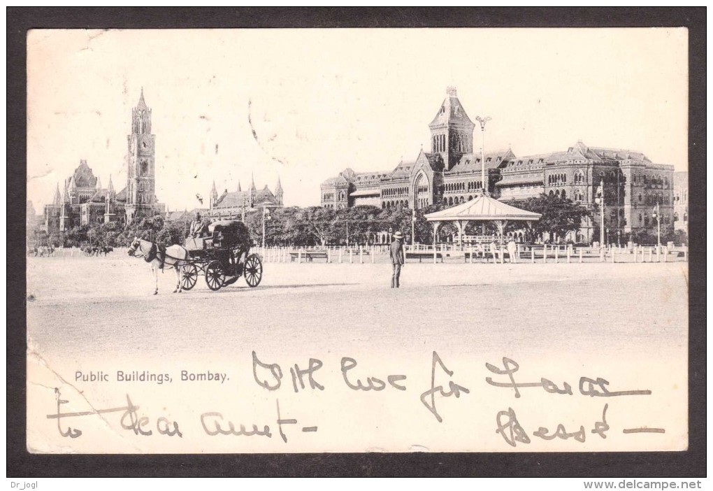 IA90) Bombay/Mumbai - Public Buildings - Posted 1904 - Sea Post Office Cxl - India