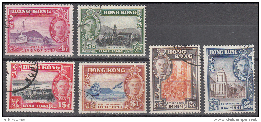 Hong Kong   Scott No. 168-73    Used   Year  1941 - Used Stamps