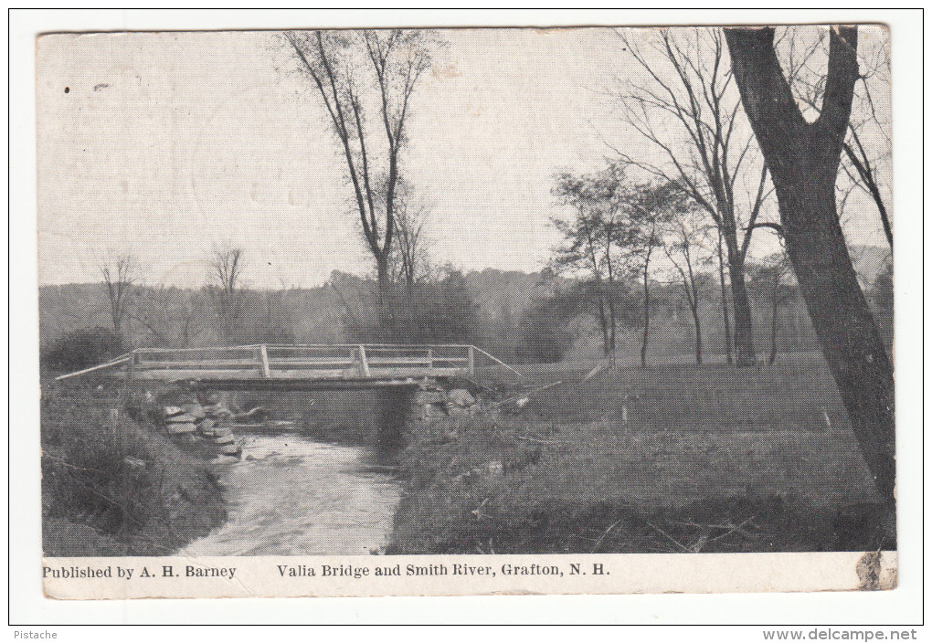 Grafton New Hampshire NH - Valia Bridge - Stamp & Postmark 1915 - Written To Bury Québec - 2 Scans - Other & Unclassified