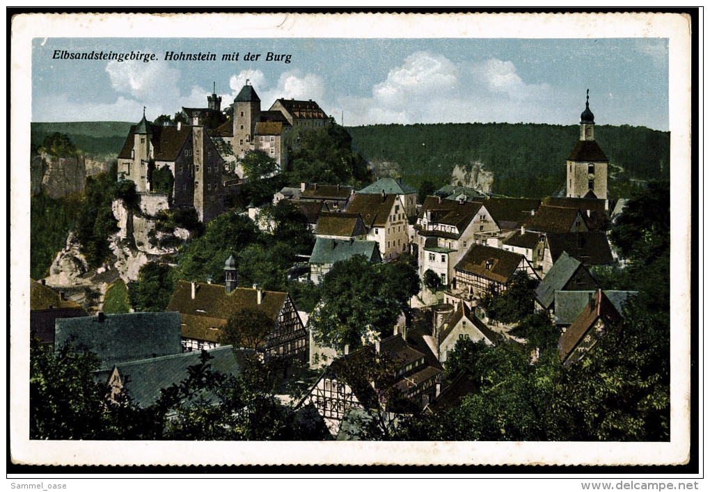 Hohnstein Mit Der Burg  -  Elbsandsteingebirge  -  Sächs. Schweiz  -   Ansichtskarte Ca. 1930    (5808) - Hohnstein (Saechs. Schweiz)