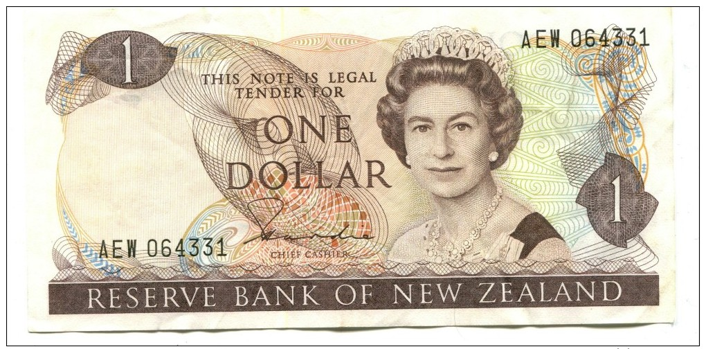 New Zealand One Dollar Banknote - New Zealand