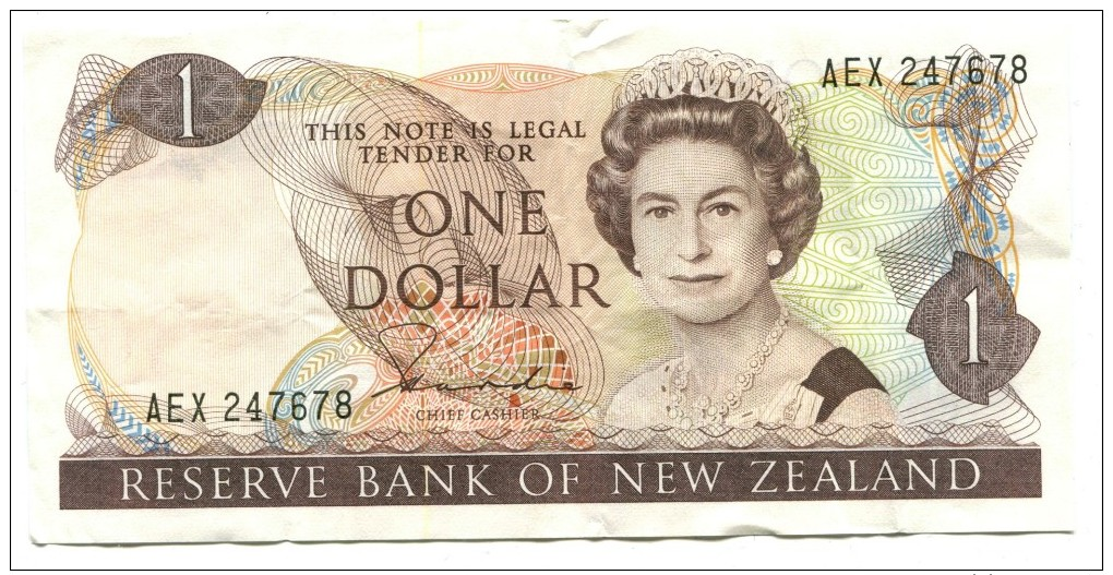 New Zealand One Dollar Banknote - New Zealand