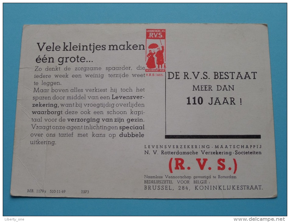 De R.V.S. Bestaat Meer Dan 100 Jaar - Rotterdamsche Verzekeringen ( ZOEK DE BEIDE " KEEPERS " ) ! - Banques