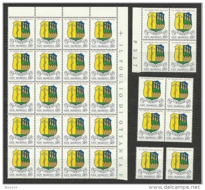 1979 San Marino Saint Marin BALESTRA  CROSSBOW 30 Serie MNH** - Francobolli