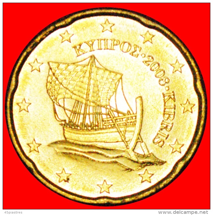 * FINLAND, NOT GREECE (2008-2022): CYPRUS ★ 20 EURO CENT 2008 UNC SHIP! LOW START ★ NO RESERVE!!! - Zypern