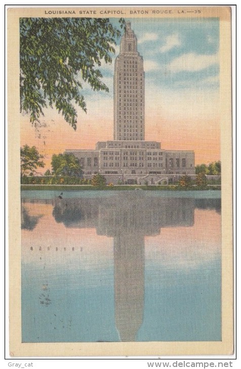 Louisiana State Capitol, Baton Rouge, LA, 1935 Used Postcard [16957] - Baton Rouge