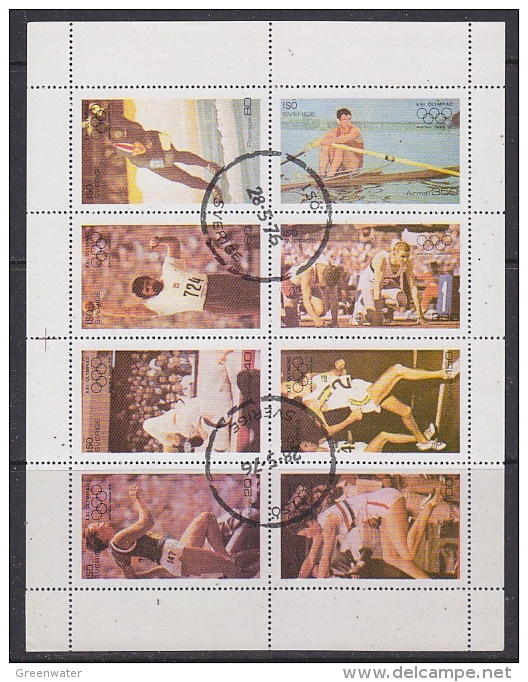 Iso / Swedish Local 1976 Olympic Games 8v In Sheetlet Used (F5133) - Fantasie Vignetten