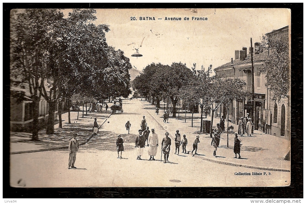 CPA ANCIENNE-ALGÉRIE- BATNA- AVENUE DE FRANCE- BELLE ANIMATION GROS PLAN- - Batna