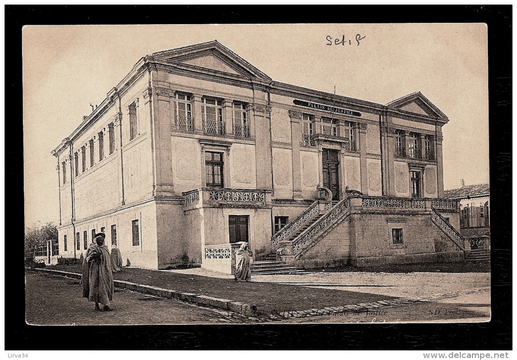 CPA ANCIENNE- ALGÉRIE- SETIF- LE PALAIS DE JUSTICE EN TRES GROS PLAN- ANIMATION - Sétif