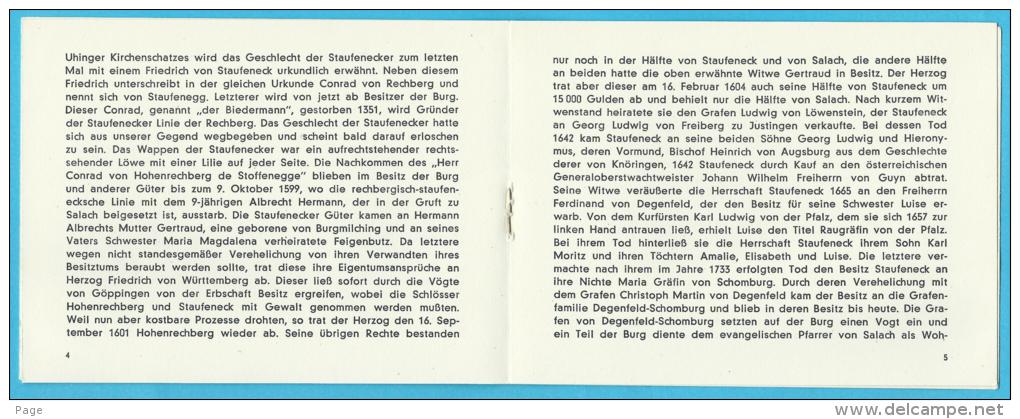 Staufeneck,Kurze Geschichte Der Ruine Staufeneck,Dr.A.Aich,Bad Cannstatt,ca.1950 - Bade-Wurtemberg