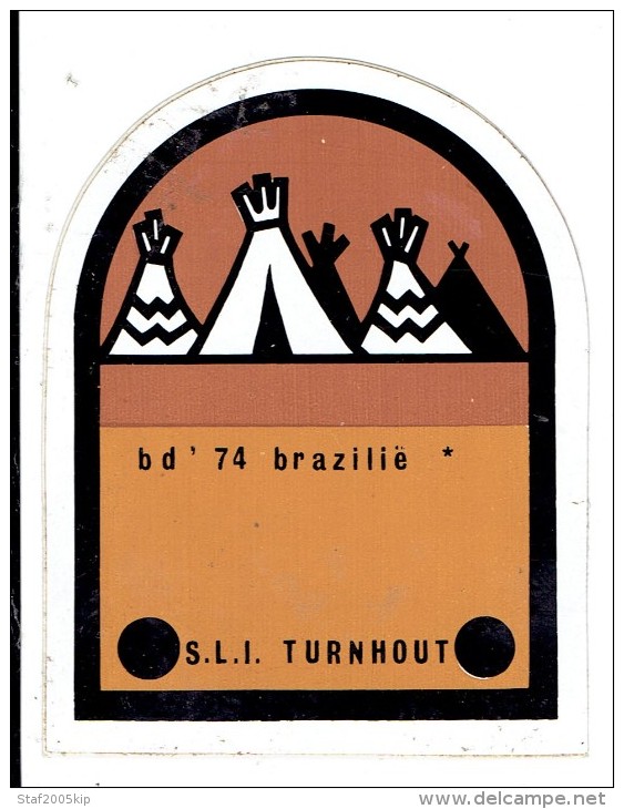 Sticker - Broederlijk Delen 1974 - Brazilië - Sint Lutgardis Instituut - Turnhout - Autocollants