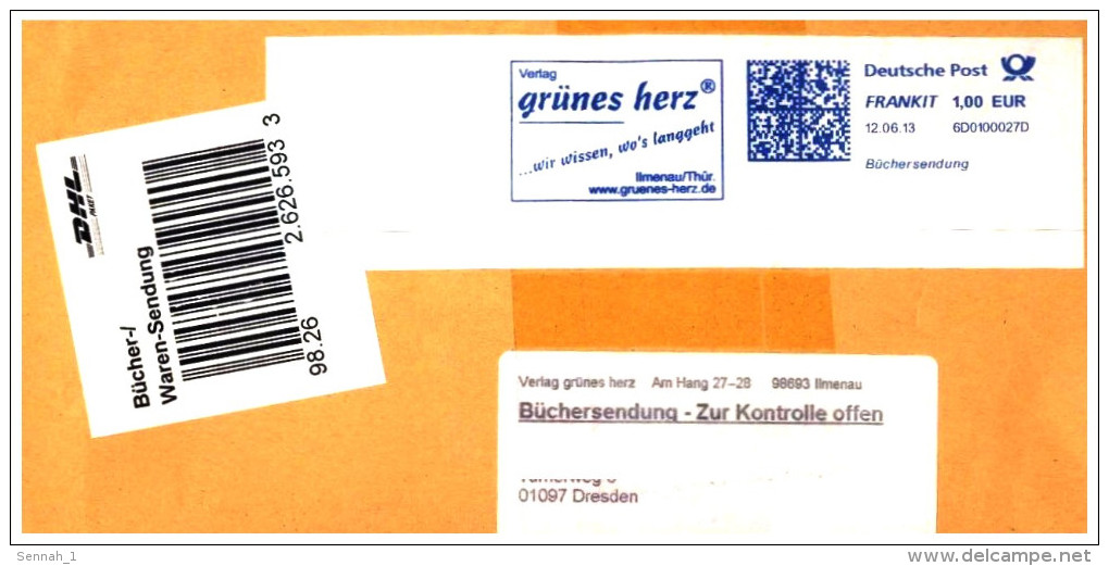 Bund / Germany: Stempel 'Grünes Herz [Thüringen] - 98693 Ilmenau, 2013' / Cancel 'Green Heart [Thuringia]' - Briefe U. Dokumente