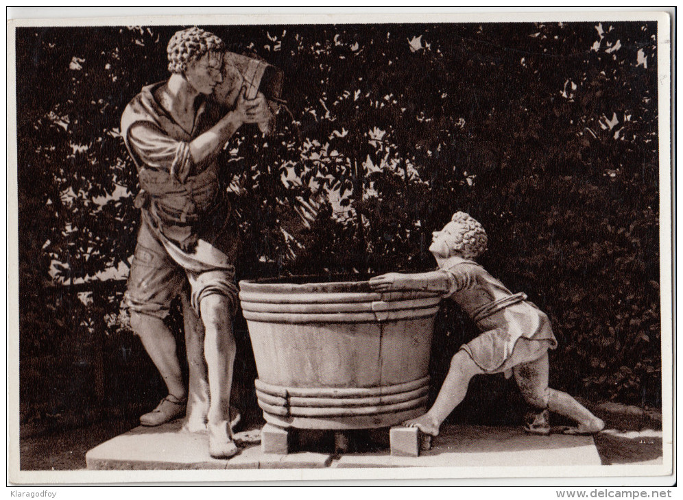 Firenze, Boboli Garden, The Fountain Old Postcard Not Travelled Bb160329 - Sculture