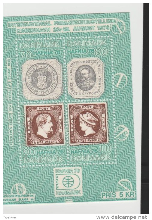 Spez027a/  Dänemark,    HAFNIA -Ausstellung 1976 Block Nr. 1 **( Briefmarke Auf Briefmarke) - Hojas Bloque