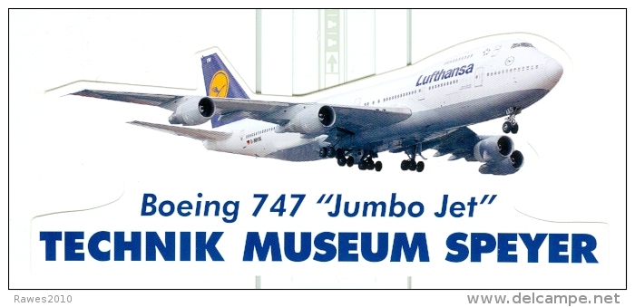 BRD Technik Museum Speyer Boing 747-230 Jumbo Jet Flugzeug - Aufkleber