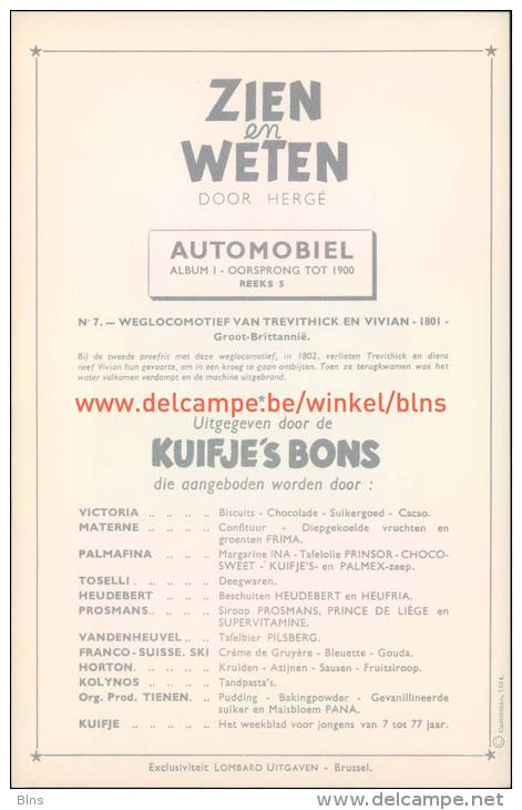 Weglocomotief 1801 Prent Kuifje Zien En Weten - Kuifje