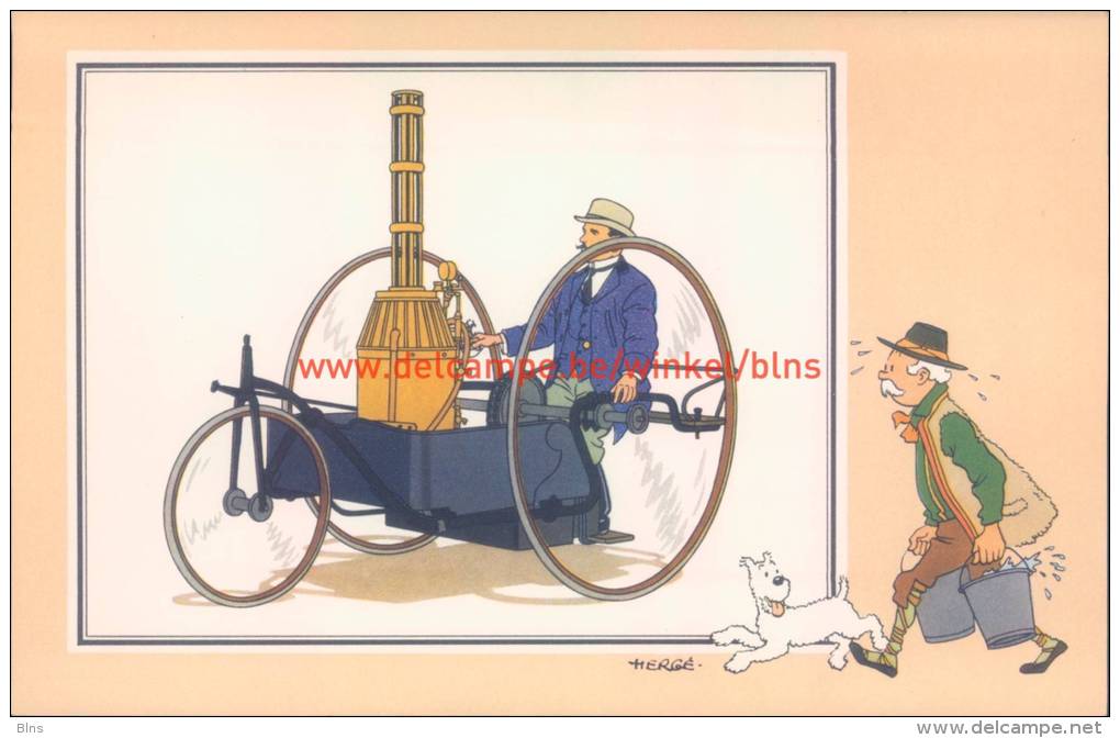 Driewieler Op Stoom Pecori 1891 Prent Kuifje Zien En Weten - Tintin