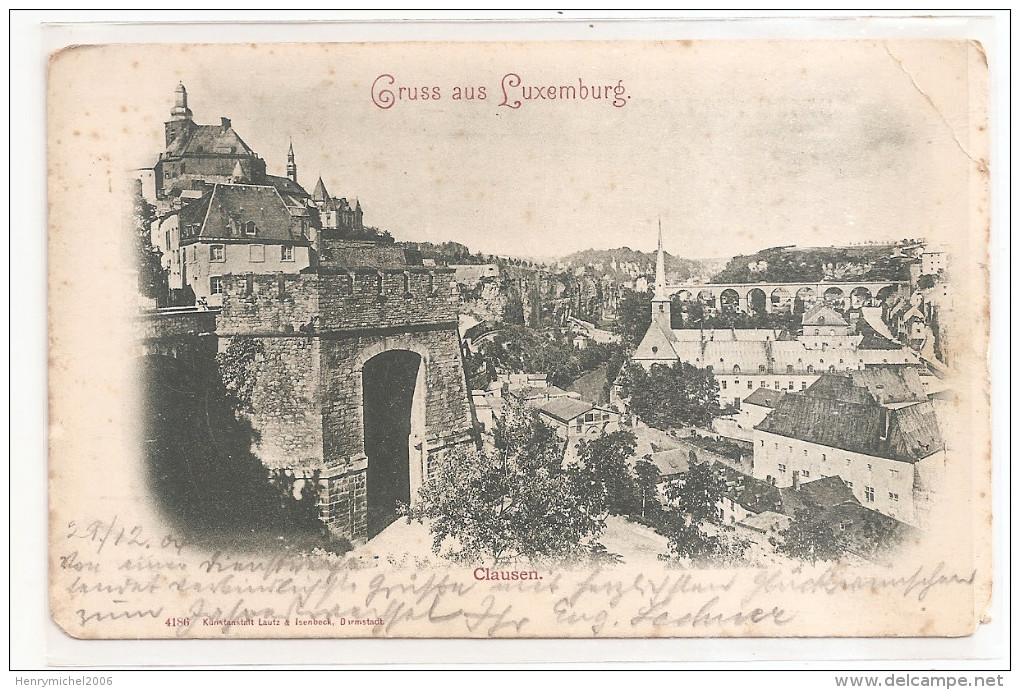 Cpa Gruss Aus Luxembourg Clausen 1904 - Luxemburg - Town