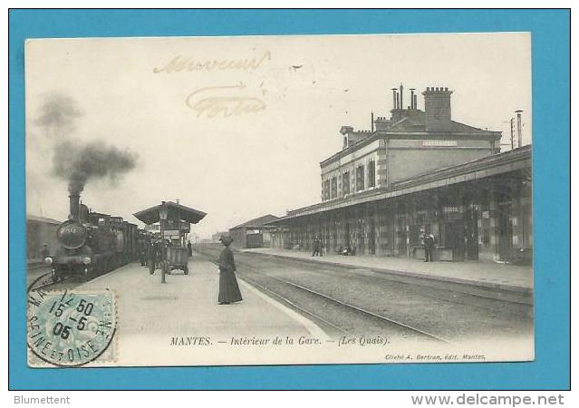 CPA Chemin De Fer Train En Gare De MANTES 78 - Mantes La Jolie