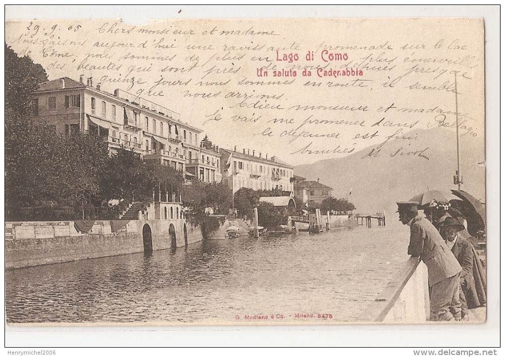 Italie - Italia - Italy - Lombardia - Como Lago Di Un Saluto Da Cadenabbia 1905 Cachet Hotel Genazzini Bellagio - Como