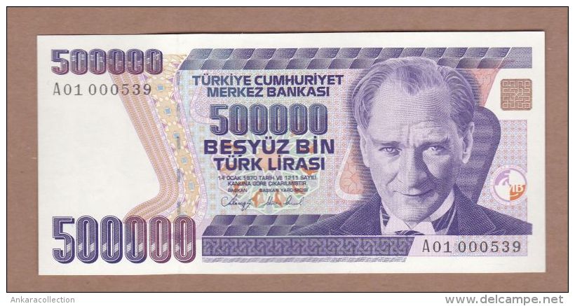 AC - TURKEY -  7th EMISSION 500 000 TL A 01 000 539  UNCIRCULATED - Turquie