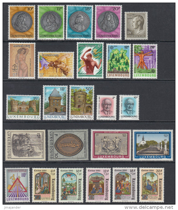 Luxembourg 1986 Complete Year Set Of 25 Stamps. Mi 1143-1167 MNH - Années Complètes