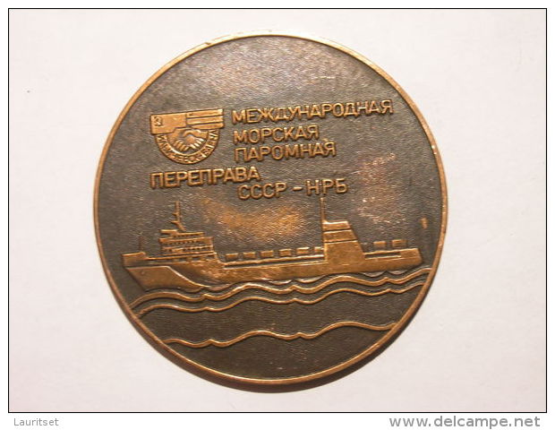 Soviet Union Ca 1980 Internationaler Meeresreht Sea Justice Schiff Ship Table Medaille Diam 6 Cm - Elongated Coins