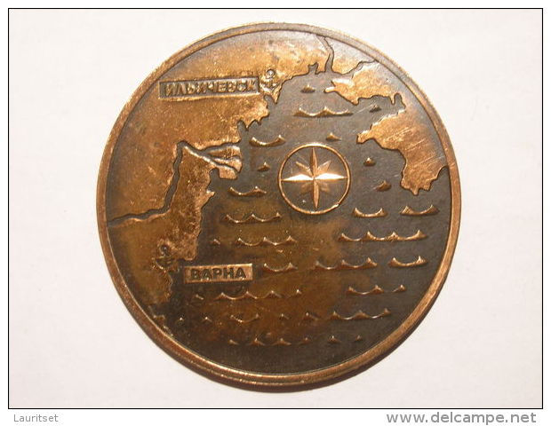 Soviet Union Ca 1980 Internationaler Meeresreht Sea Justice Schiff Ship Table Medaille Diam 6 Cm - Souvenir-Medaille (elongated Coins)