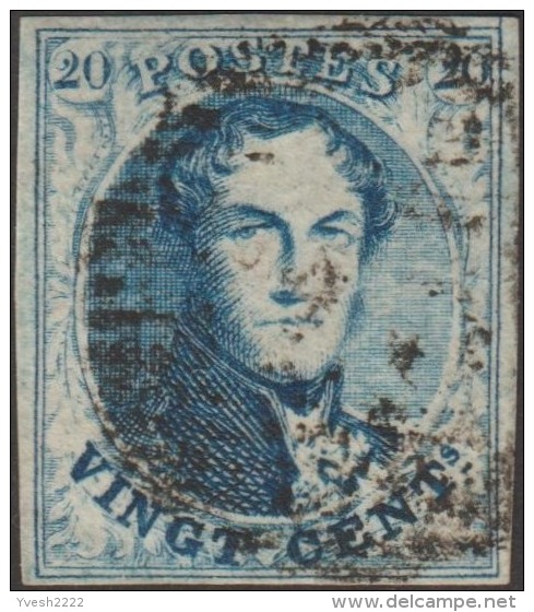 Belgique 1851 COB 7A V3, 20 C Médaillon Filigrane LL. Variété, Cadre De Droite Prolongé En Haut. Effigie Dégagée - 1851-1857 Médaillons (6/8)