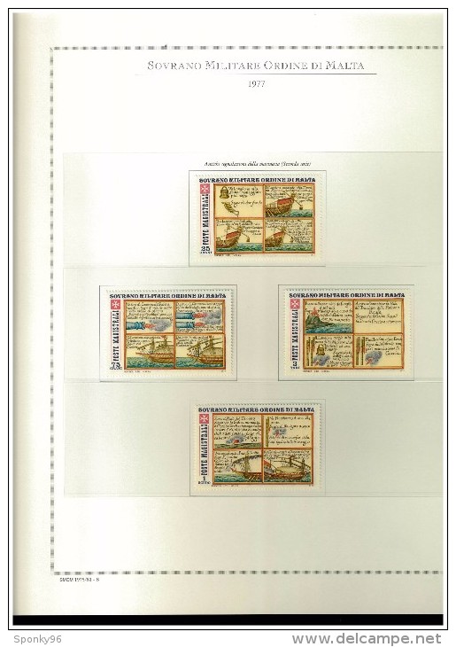 PERIODO COMPLETO NUOVO MNH ** - 1977/1987  SMOM - SOVRANO MILITARE ORDINE DI MALTA - FOGLI MARINI IN OMAGGIO - Colecciones (en álbumes)