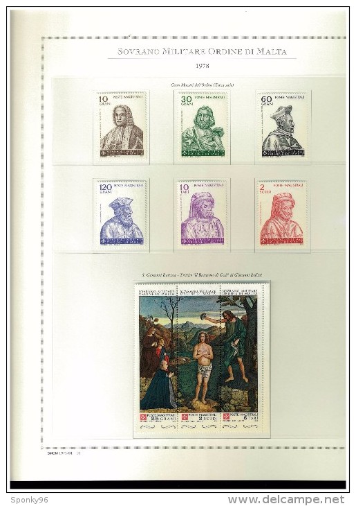 PERIODO COMPLETO NUOVO MNH ** - 1977/1987  SMOM - SOVRANO MILITARE ORDINE DI MALTA - FOGLI MARINI IN OMAGGIO - Colecciones (en álbumes)