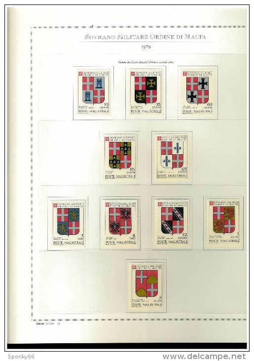 PERIODO COMPLETO NUOVO MNH ** - 1977/1987  SMOM - SOVRANO MILITARE ORDINE DI MALTA - FOGLI MARINI IN OMAGGIO