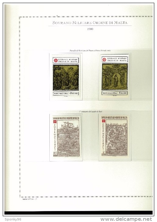 PERIODO COMPLETO NUOVO MNH ** - 1977/1987  SMOM - SOVRANO MILITARE ORDINE DI MALTA - FOGLI MARINI IN OMAGGIO