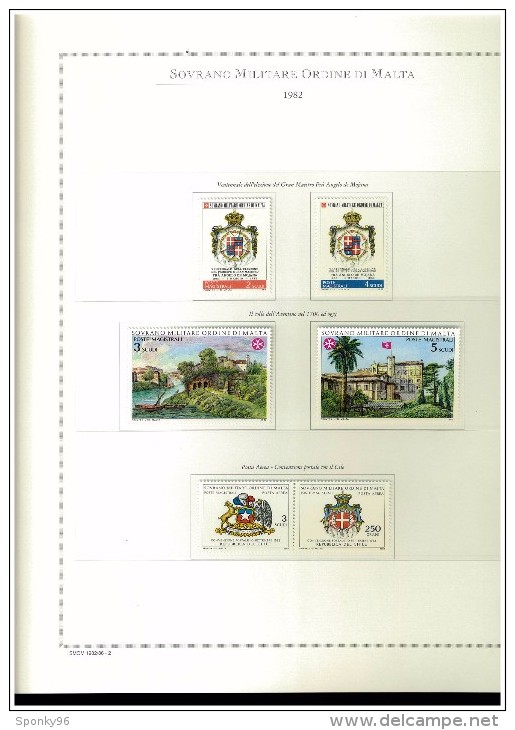 PERIODO COMPLETO NUOVO MNH ** - 1977/1987  SMOM - SOVRANO MILITARE ORDINE DI MALTA - FOGLI MARINI IN OMAGGIO