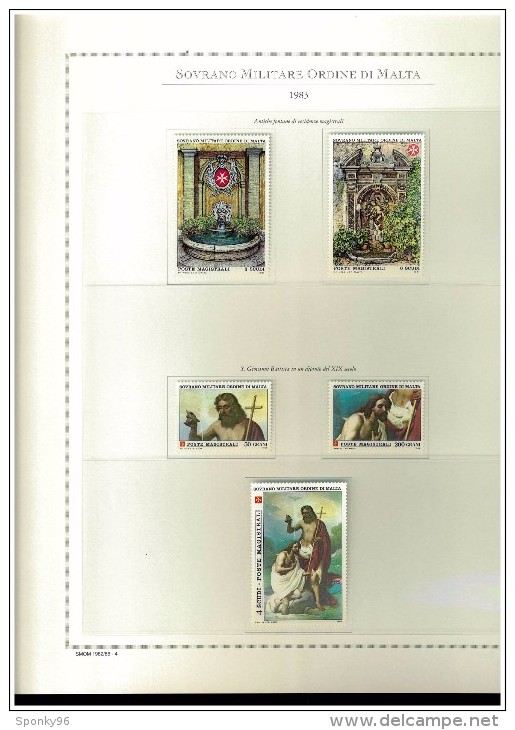 PERIODO COMPLETO NUOVO MNH ** - 1977/1987  SMOM - SOVRANO MILITARE ORDINE DI MALTA - FOGLI MARINI IN OMAGGIO