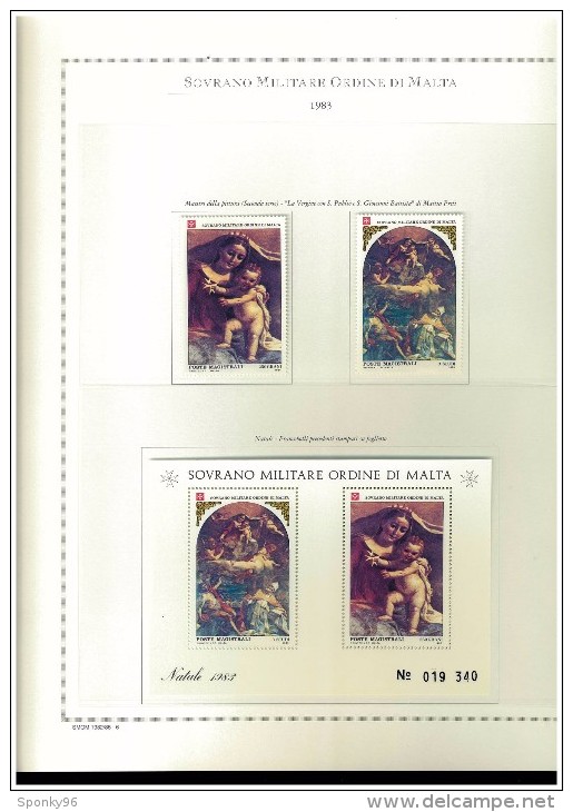 PERIODO COMPLETO NUOVO MNH ** - 1977/1987  SMOM - SOVRANO MILITARE ORDINE DI MALTA - FOGLI MARINI IN OMAGGIO