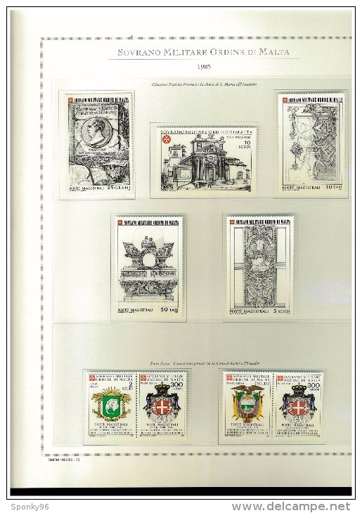 PERIODO COMPLETO NUOVO MNH ** - 1977/1987  SMOM - SOVRANO MILITARE ORDINE DI MALTA - FOGLI MARINI IN OMAGGIO