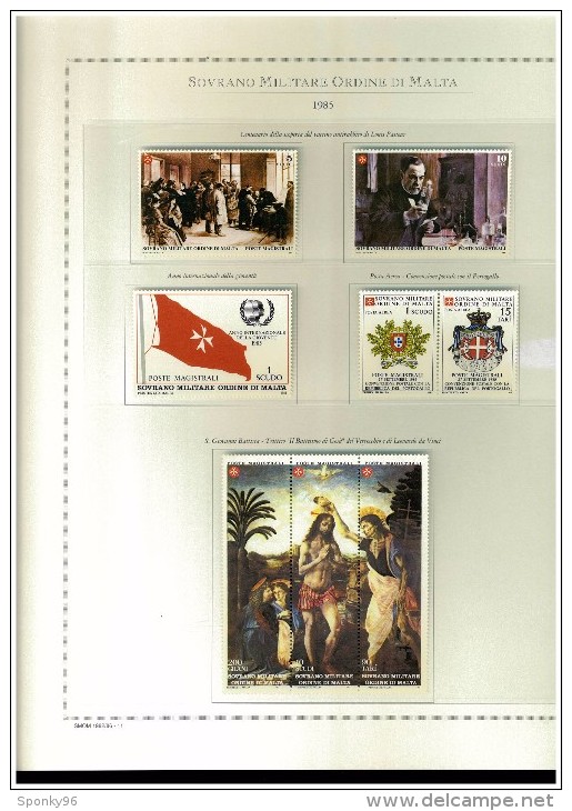 PERIODO COMPLETO NUOVO MNH ** - 1977/1987  SMOM - SOVRANO MILITARE ORDINE DI MALTA - FOGLI MARINI IN OMAGGIO