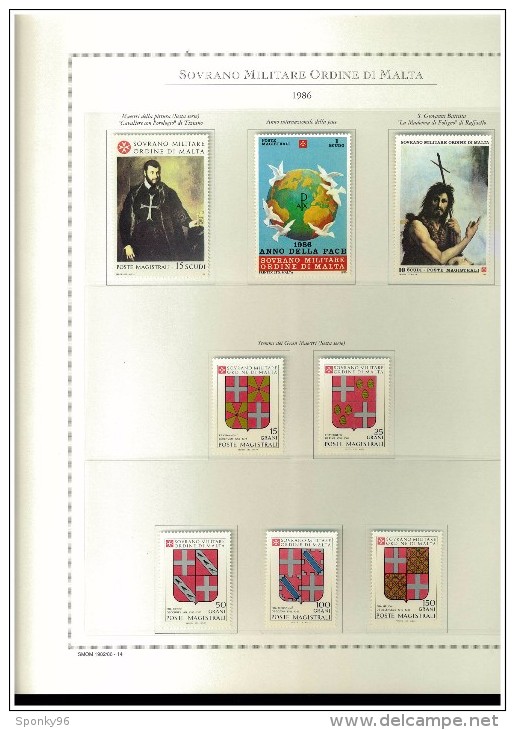 PERIODO COMPLETO NUOVO MNH ** - 1977/1987  SMOM - SOVRANO MILITARE ORDINE DI MALTA - FOGLI MARINI IN OMAGGIO