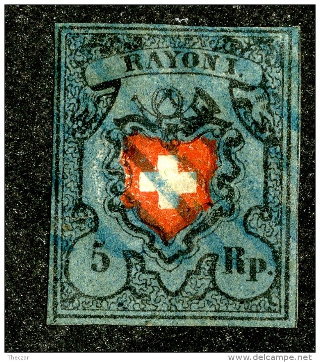 9949  Switzerland 1850 Zumstein #15 II (o)  Michel #7 II - 1843-1852 Federal & Cantonal Stamps