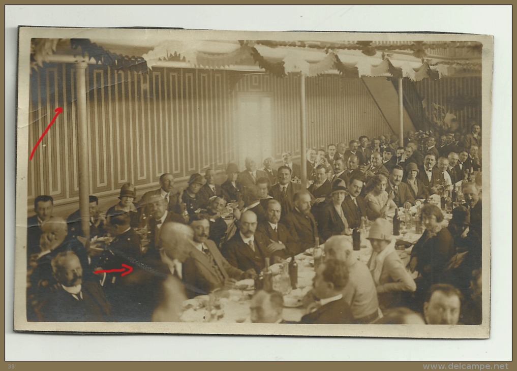 Carte Photo VAILLY SUR AISNE Jour  Inauguration Monument Aux Morts Par Ministre Herriot 1927 Banquet - Autres & Non Classés