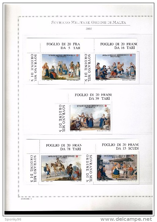 ANNATA COMPLETA NUOVA MNH ** - 2002 SMOM - SOVRANO MILITARE ORDINE DI MALTA - FOGLI MARINI IN OMAGGIO - Collezioni (in Album)